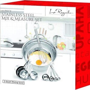 Le Regalo 10 Piece Stainless Steel Mix And Measure Set Brand New.